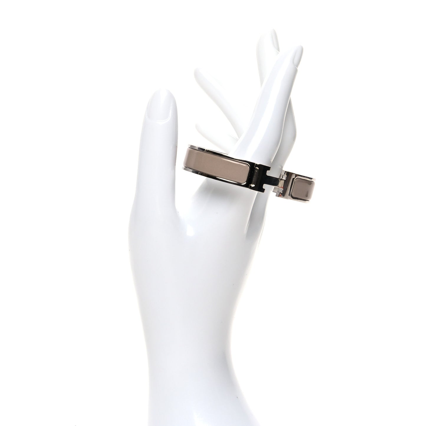Enamel Narrow Clic Clac H Bracelet PM Marron Glace