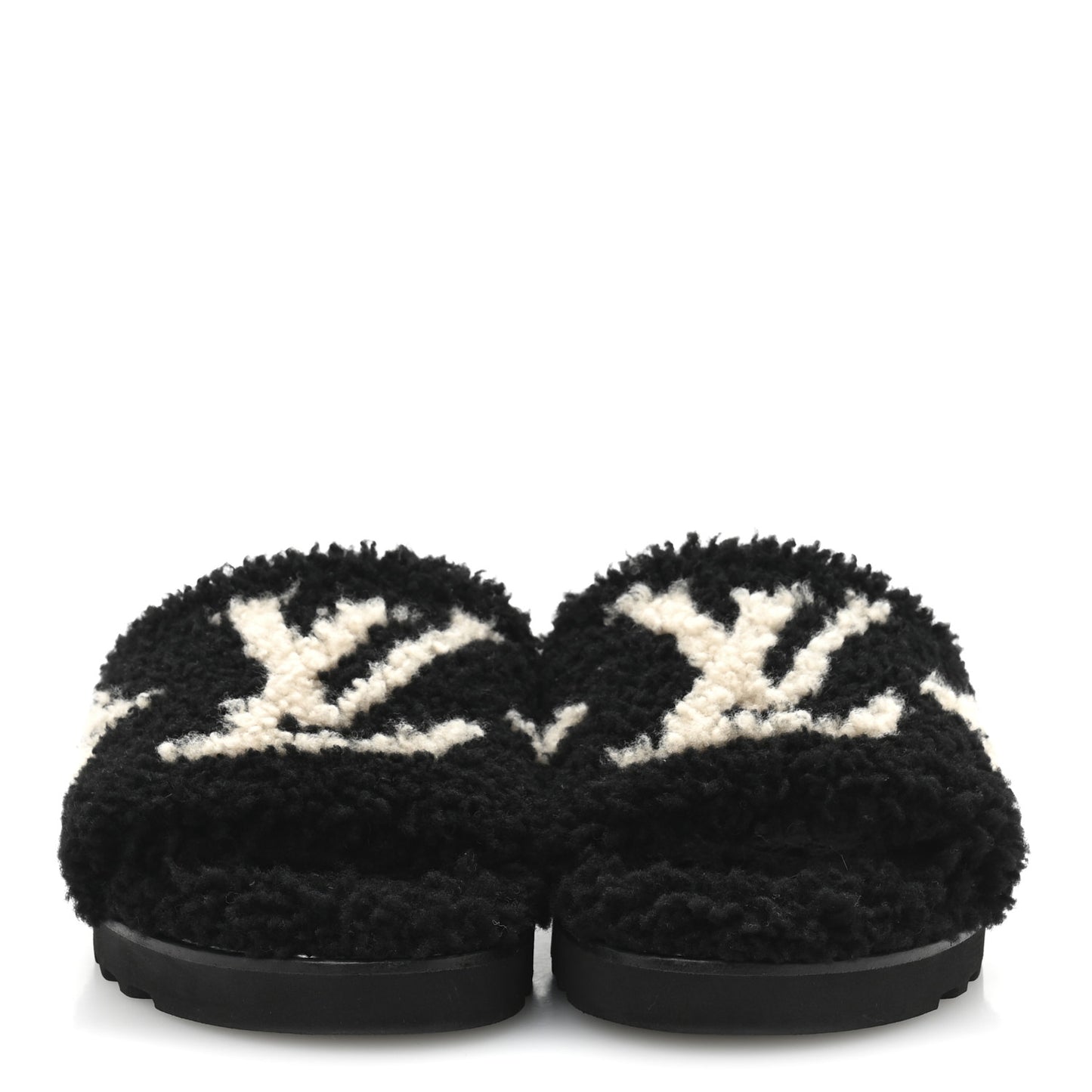 Shearling Monogram Giant Paseo Flat Comfort Mule 36 Black