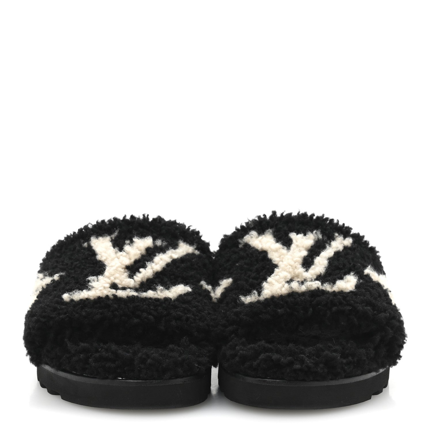 Louis Vuitton Shearling Monogram Giant Paseo Flat Comfort Mule 36 Black 3 of 10
