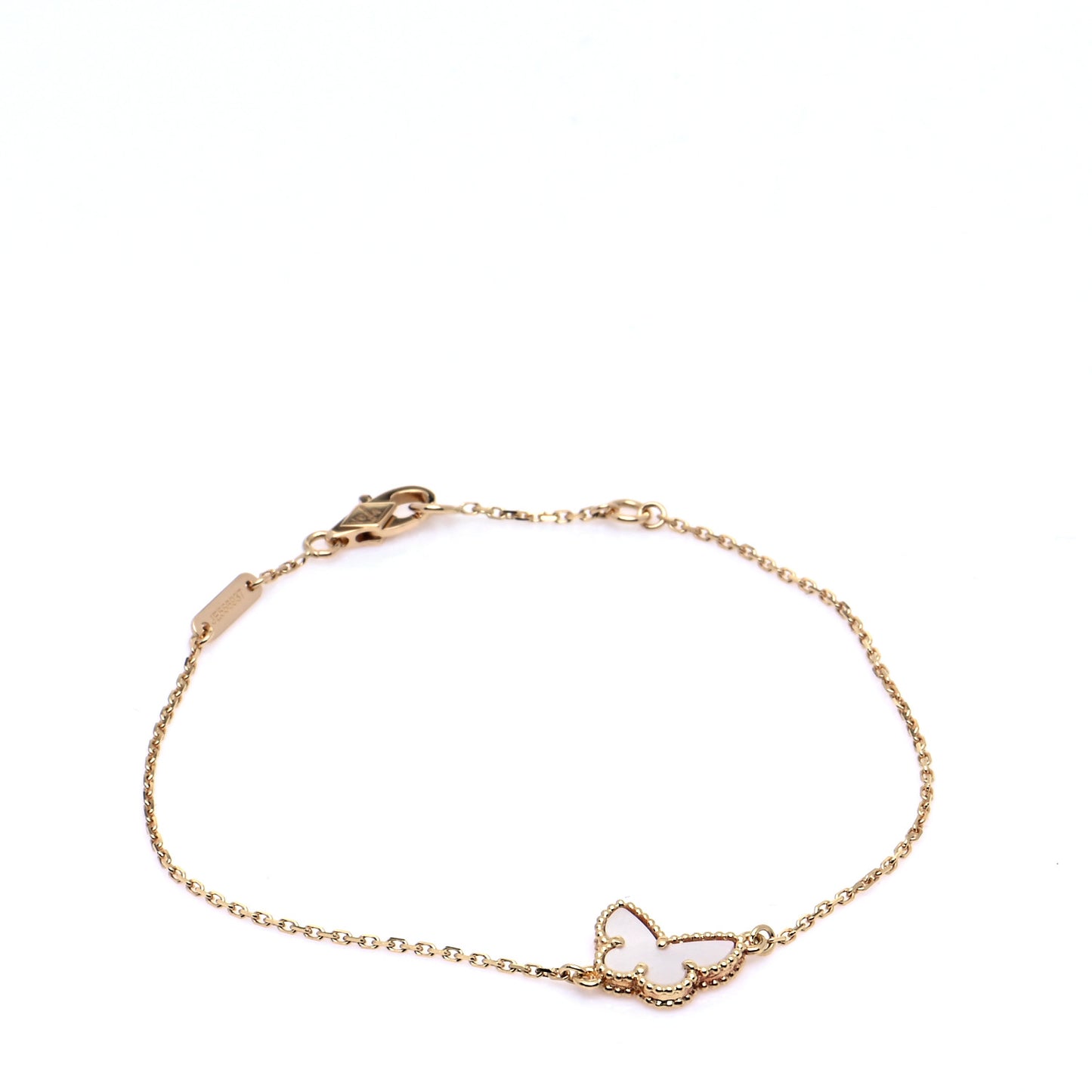 18K Yellow Gold Mother of Pearl Sweet Alhambra Butterfly Bracelet