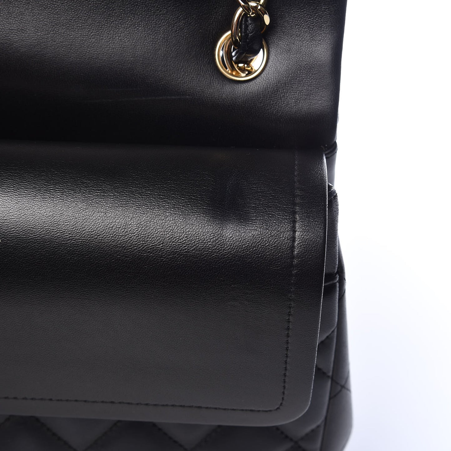 Lambskin Quilted Jumbo Double Flap Black