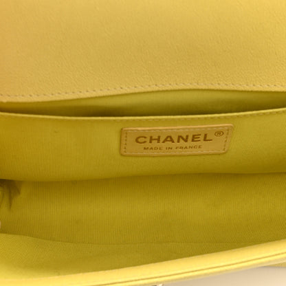 Chanel Caviar Chevron Quilted Medium Boy Flap Yellow 5 of 10