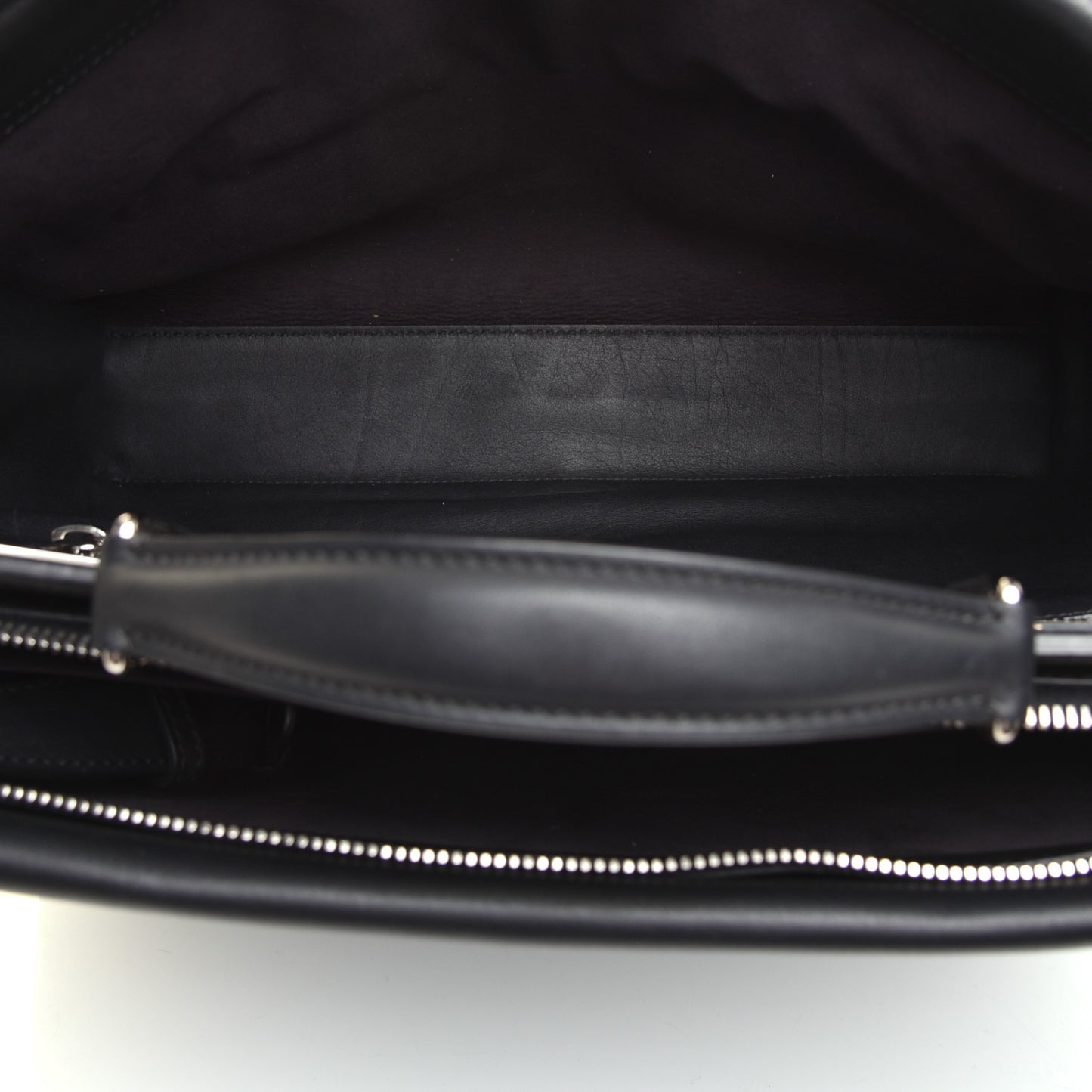 Calfskin Monster Eyes Large Mens Peekaboo Iconic Essential Satchel Black