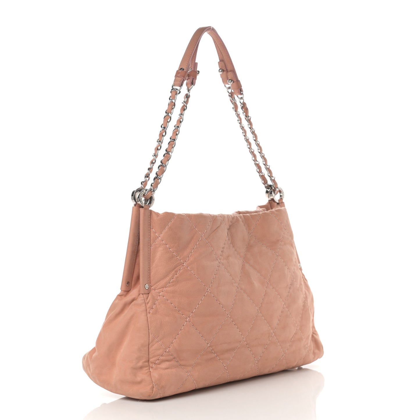 Iridescent Calfskin Small Sea Hit Tote Beige