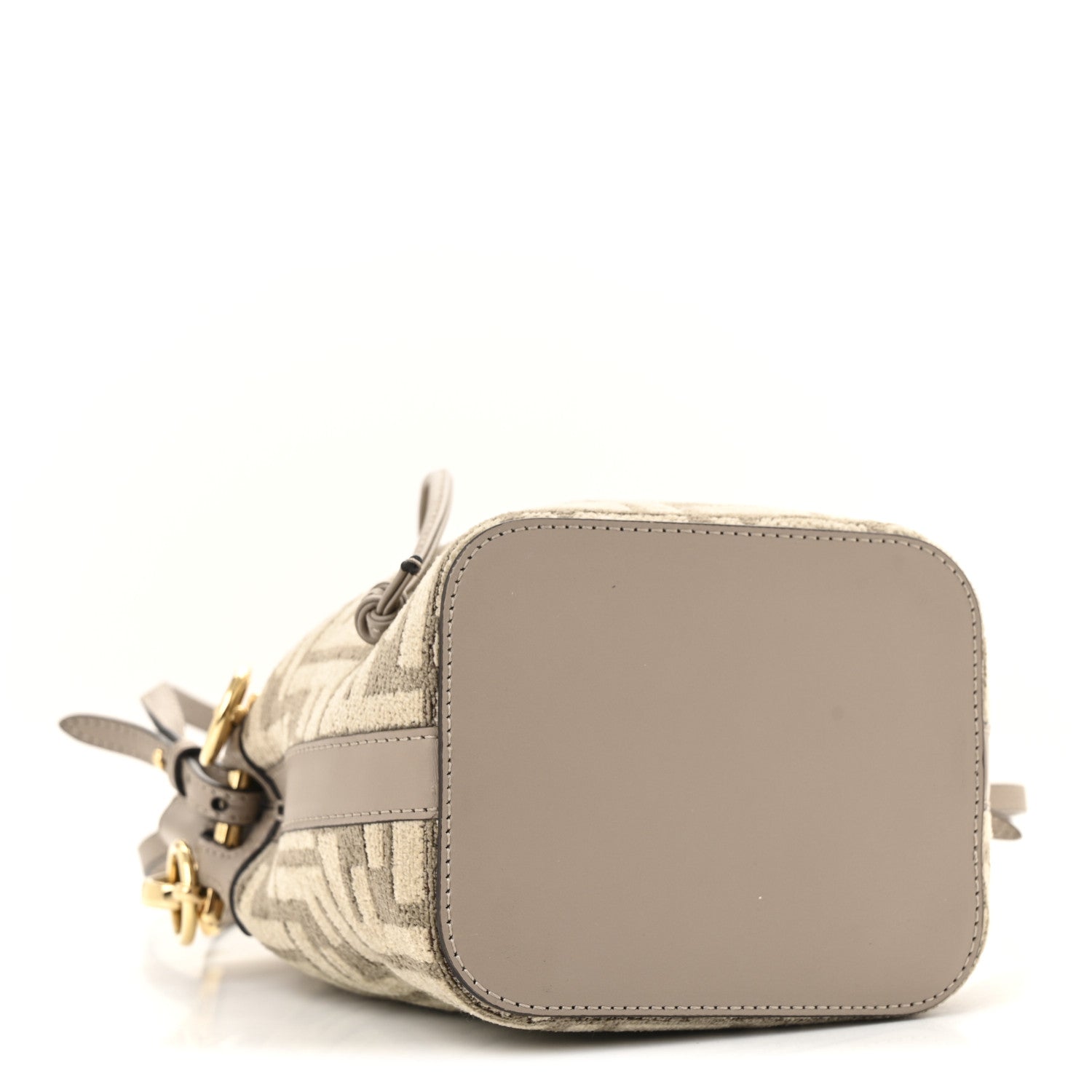 Fendi Chenille Vitello King FF Mini Mon Tresor Bucket Bag Tortora Nuvola 4 of 13