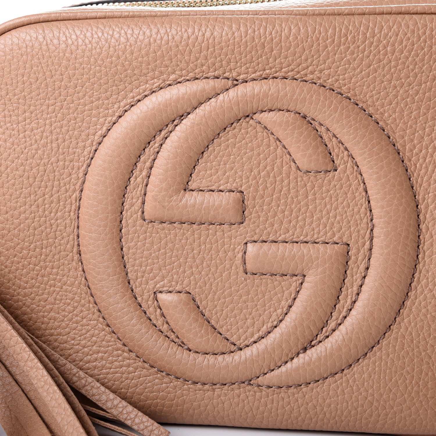 Gucci Pebbled Calfskin Small Soho Disco Bag Camelia 9 of 10