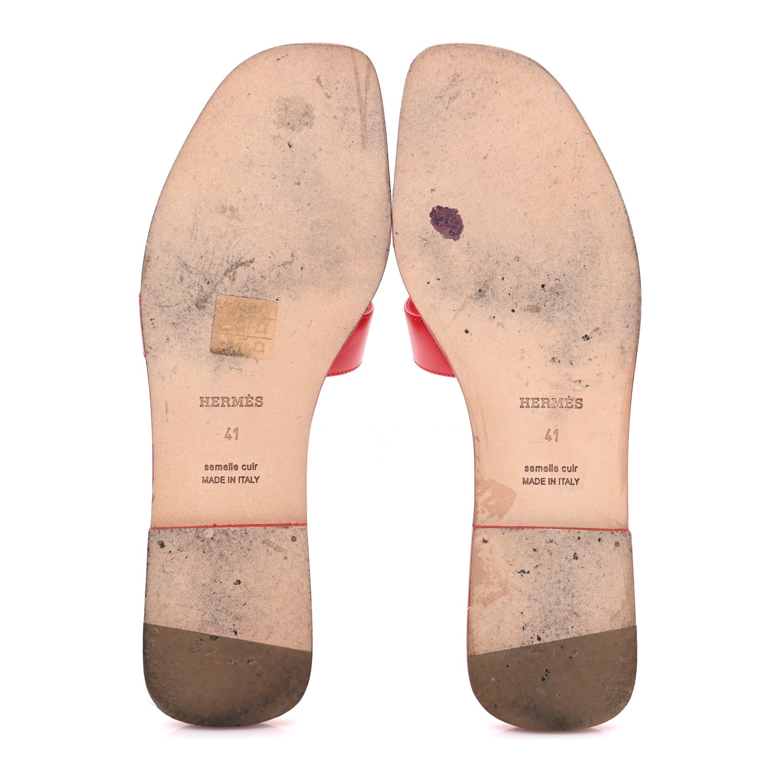 Hermes Calfskin Oran Sandals 41 Rouge Bali 7 of 11