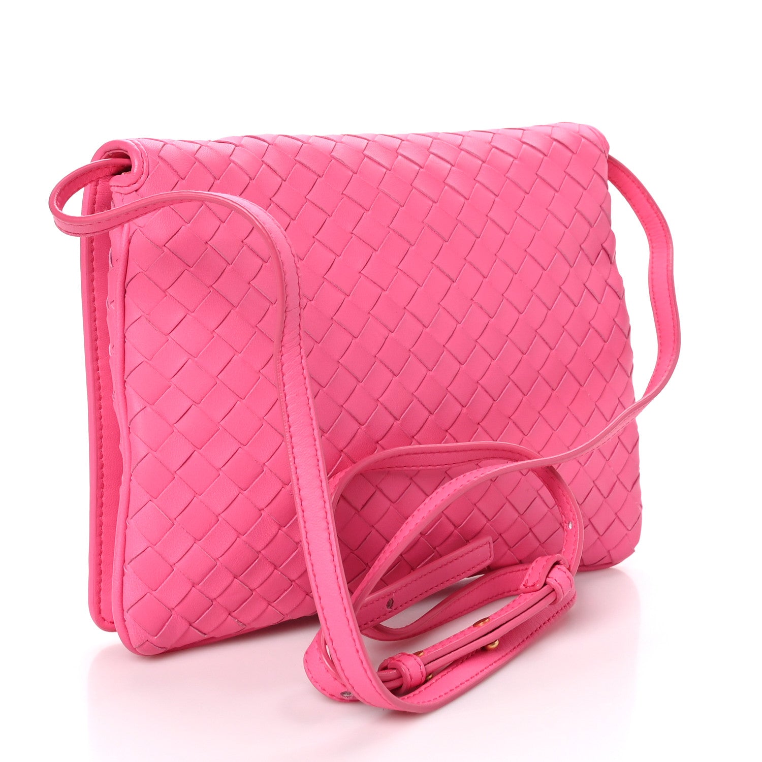 Bottega Veneta Nappa Intrecciato Flap Crossbody Rosa Shock 3 of 12