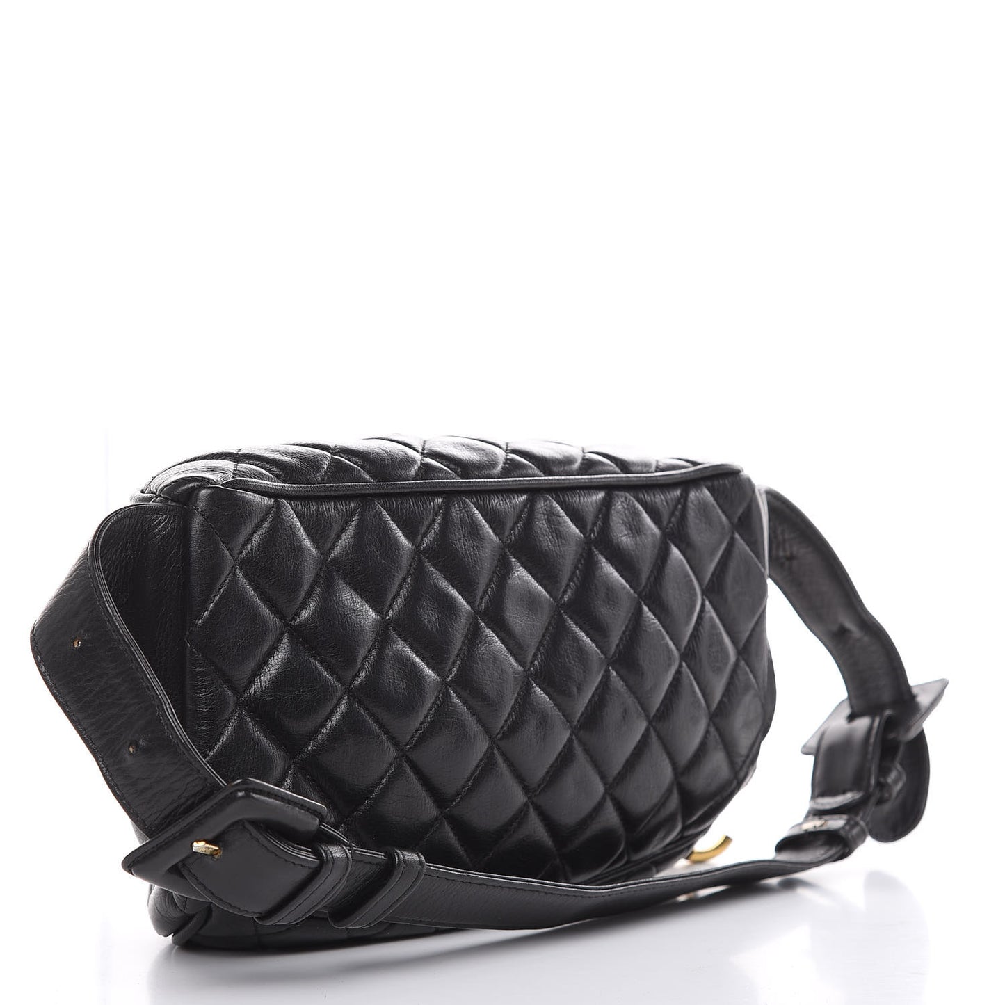 Calfskin Quilted Waist Bag Black