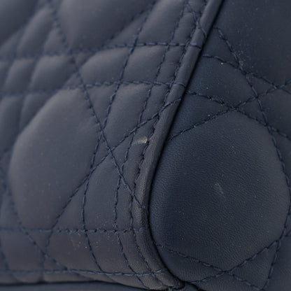 Christian Dior Ultra Matte Calfskin Cannage Large Lady Dior Blue 13 of 14