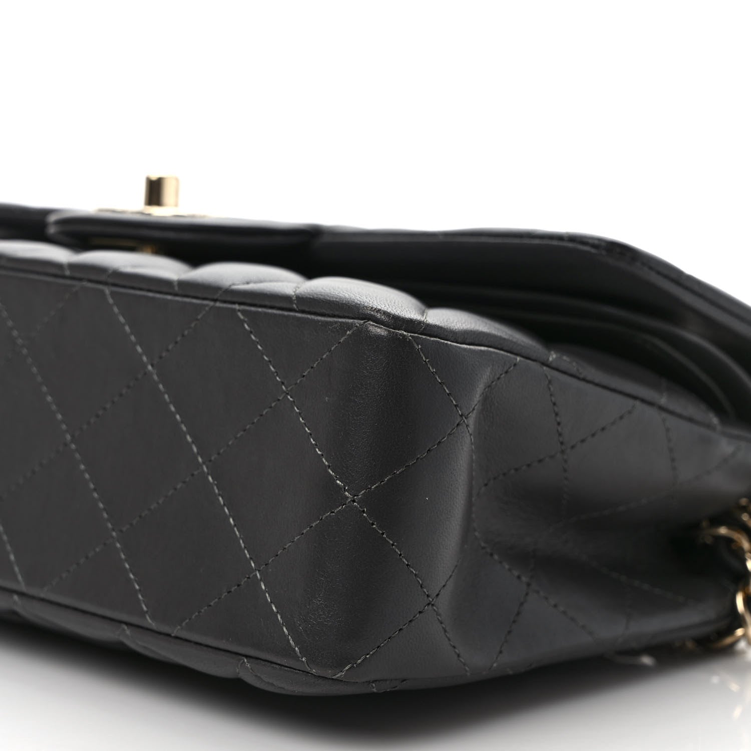 Chanel Lambskin Quilted Small Double Flap Dark Grey 9 of 11