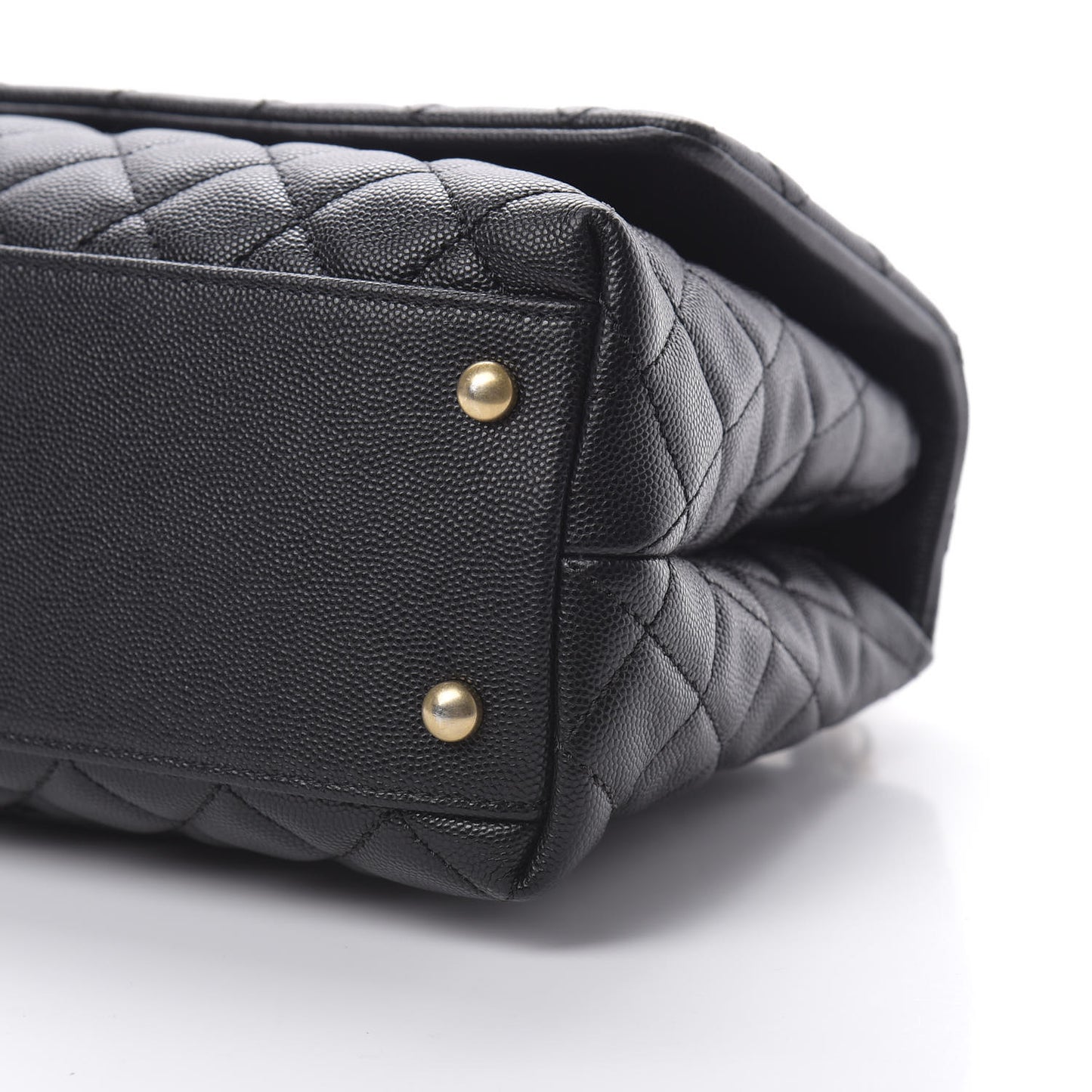 Caviar Quilted Small Coco Handle Flap Black