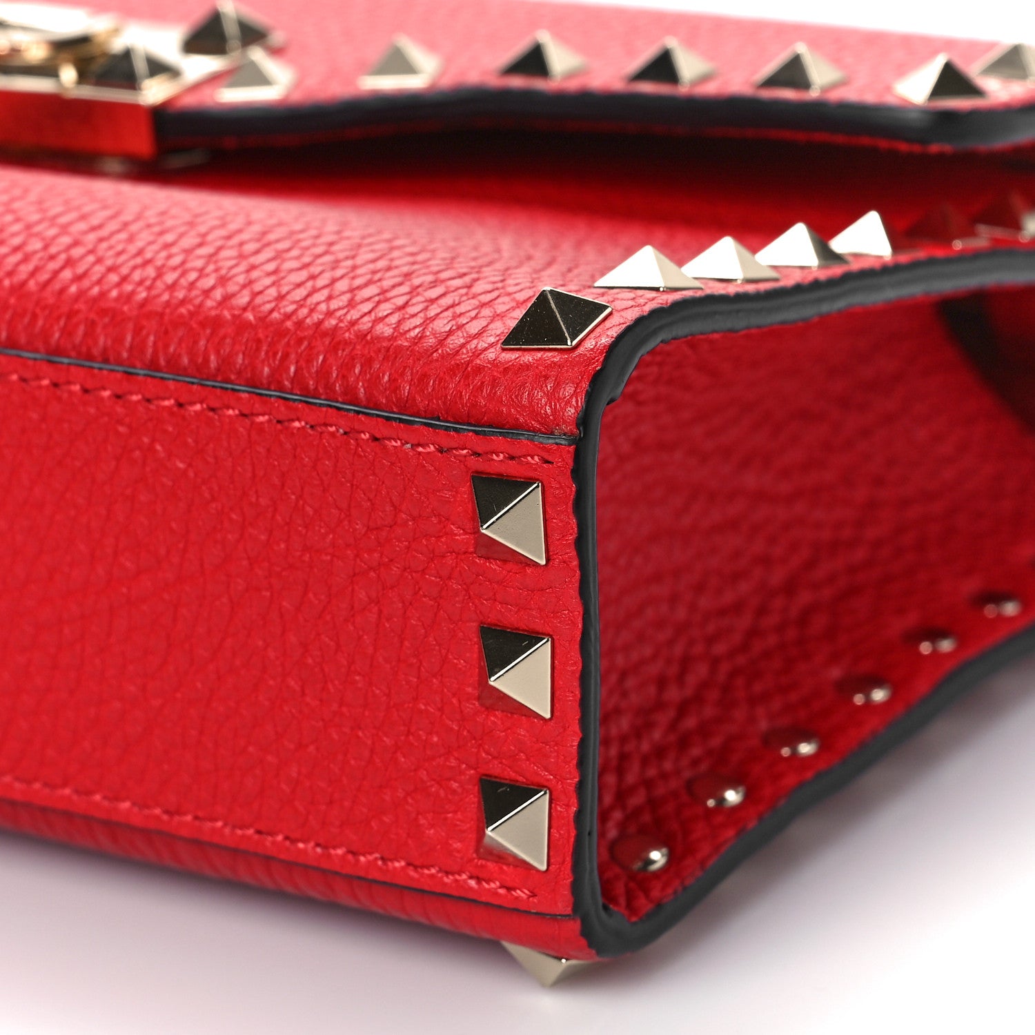Valentino Garavani Pebbled Calfskin Medium Rockstud Flip Lock Crossbody Bag Rouge Pur 8 of 8