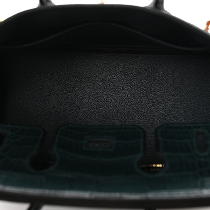 Hermes Togo Matte Alligator Birkin Touch 25 Vert Cypress 5 of 11