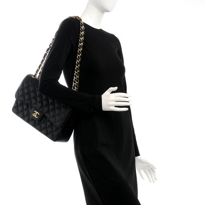 Chanel Caviar Quilted Jumbo Double Flap Black 2 of 7