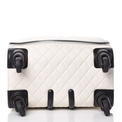 Chanel Calfskin Quilted Coco Case Trolley Rolling Luggage White 13 of 13