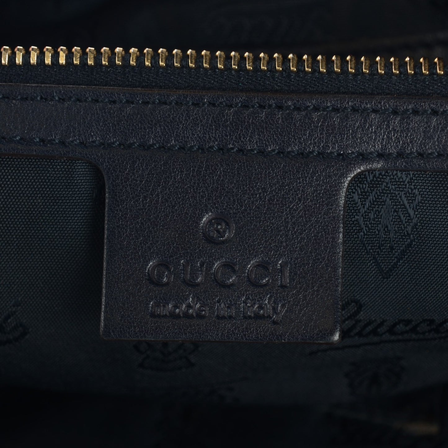 Crystal Monogram Large Hysteria Clutch Navy Blue