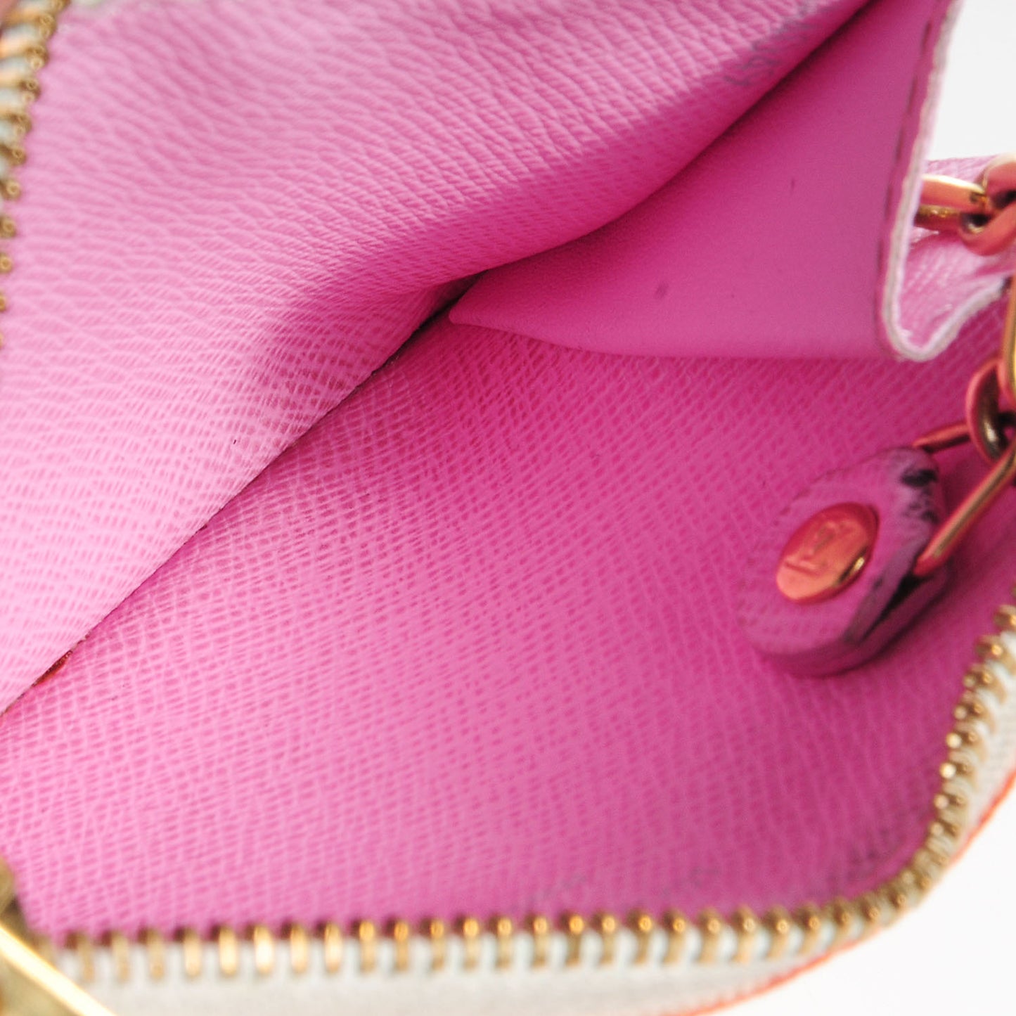 Monogram Multicolor Key Pouch White Litchi