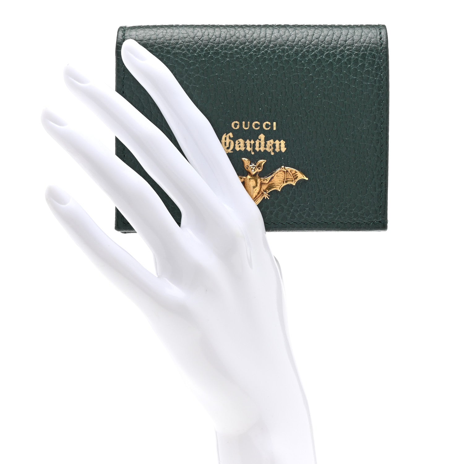 Gucci Calfskin Garden Bat Card Case Dark Green 2 of 7
