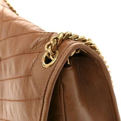 Saint Laurent Crinkled Calfskin Matelasse Monogram Medium Niki Chain Satchel Caramel 13 of 17