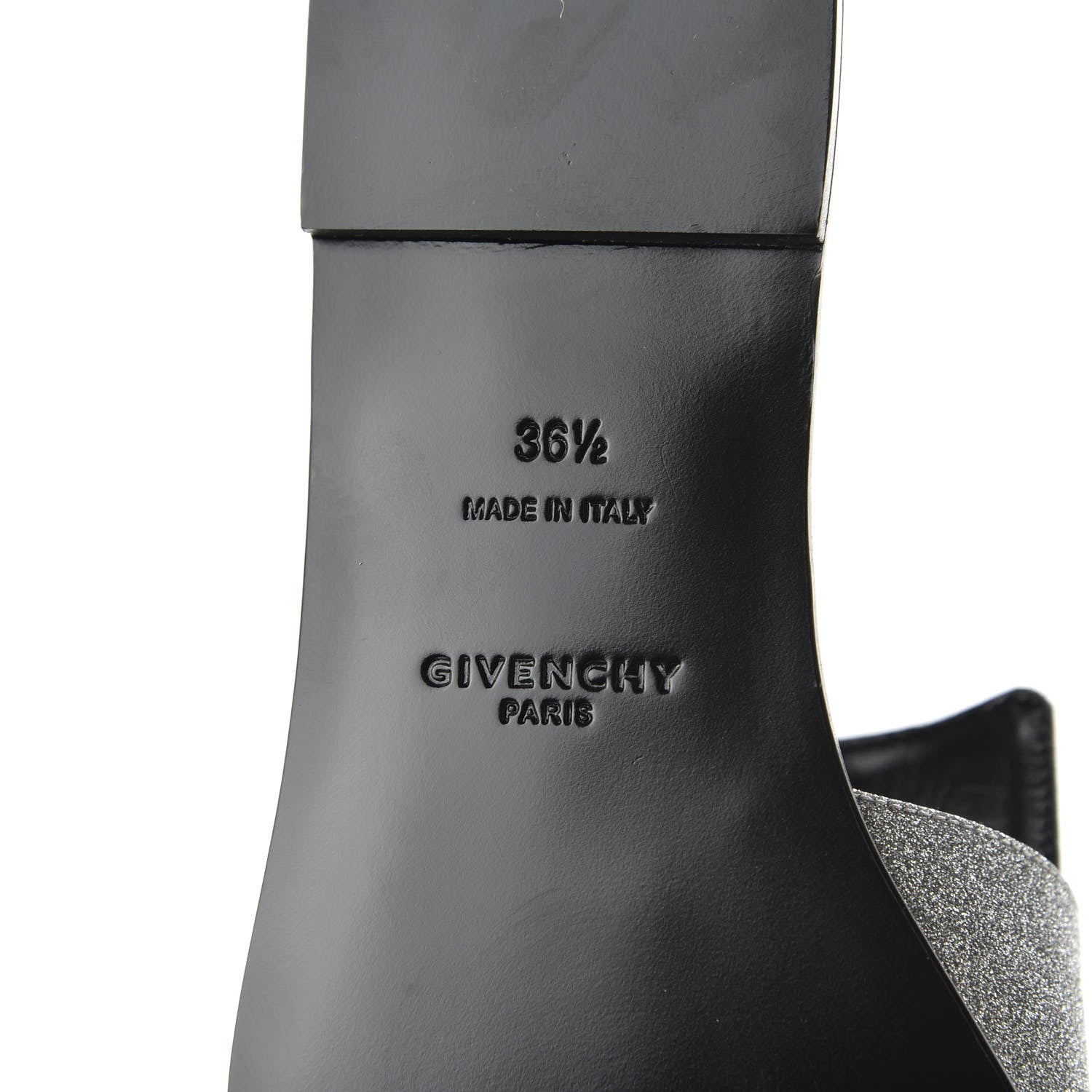 Givenchy Glitter Embellished Calfskin 4G Flat Sandals 36.5 Silver 7 of 10