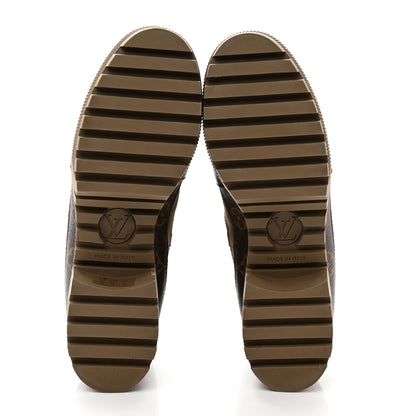 Louis Vuitton Suede Calfskin Monogram Laureate Platform Desert Boots 38.5 Taupe 5 of 9