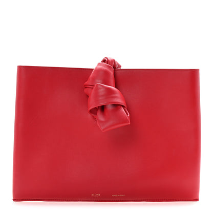 Celine Lambskin Knotted Clutch Bright Red Powder 1 of 6
