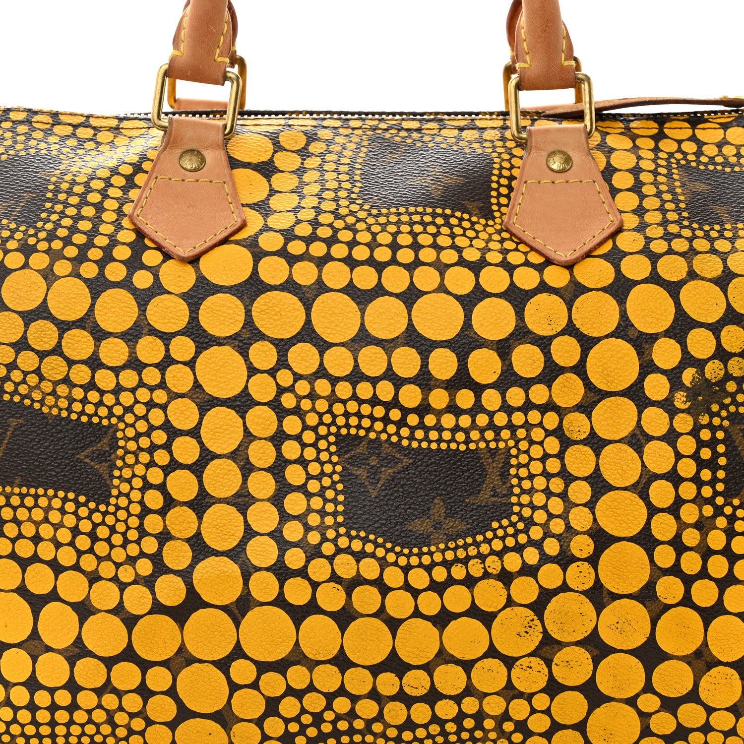 Louis Vuitton Monogram Kusama Town Speedy 30 Yellow 8 of 14
