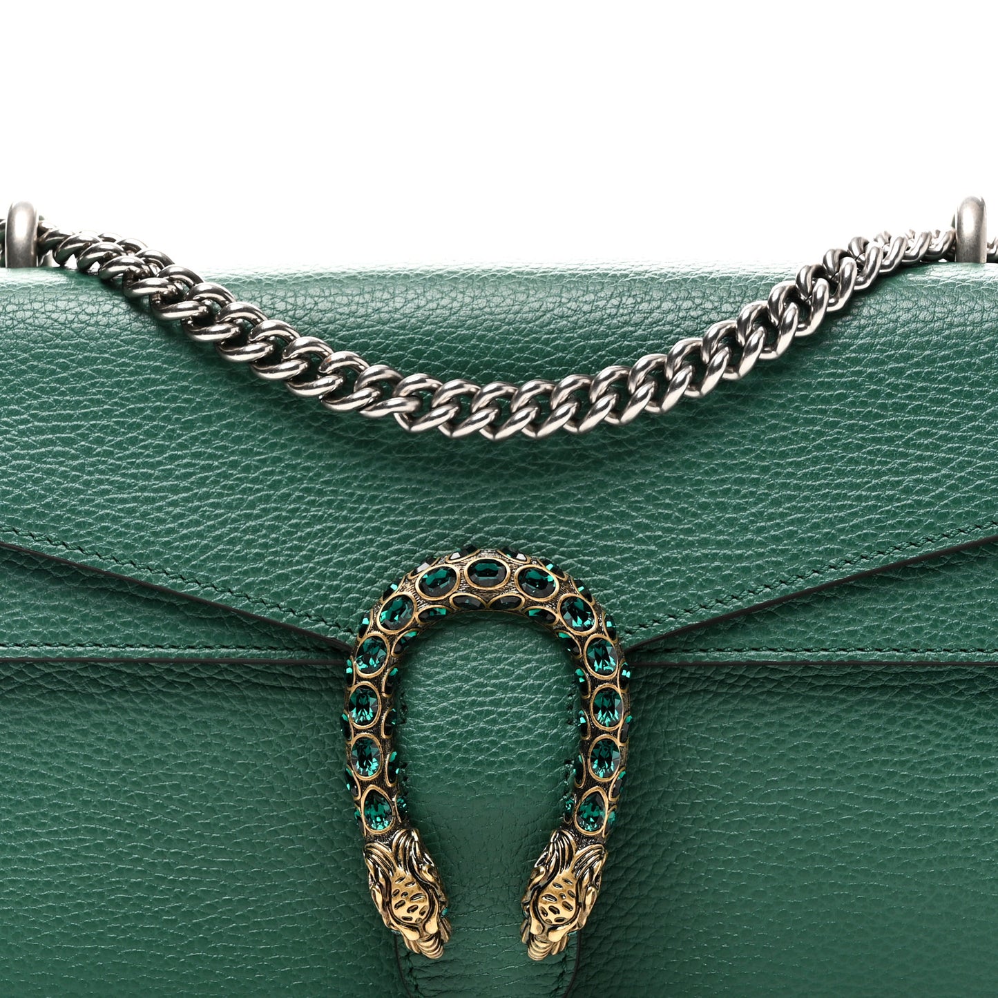 Pebbled Calfskin Small Dionysus Shoulder Bag Emerald