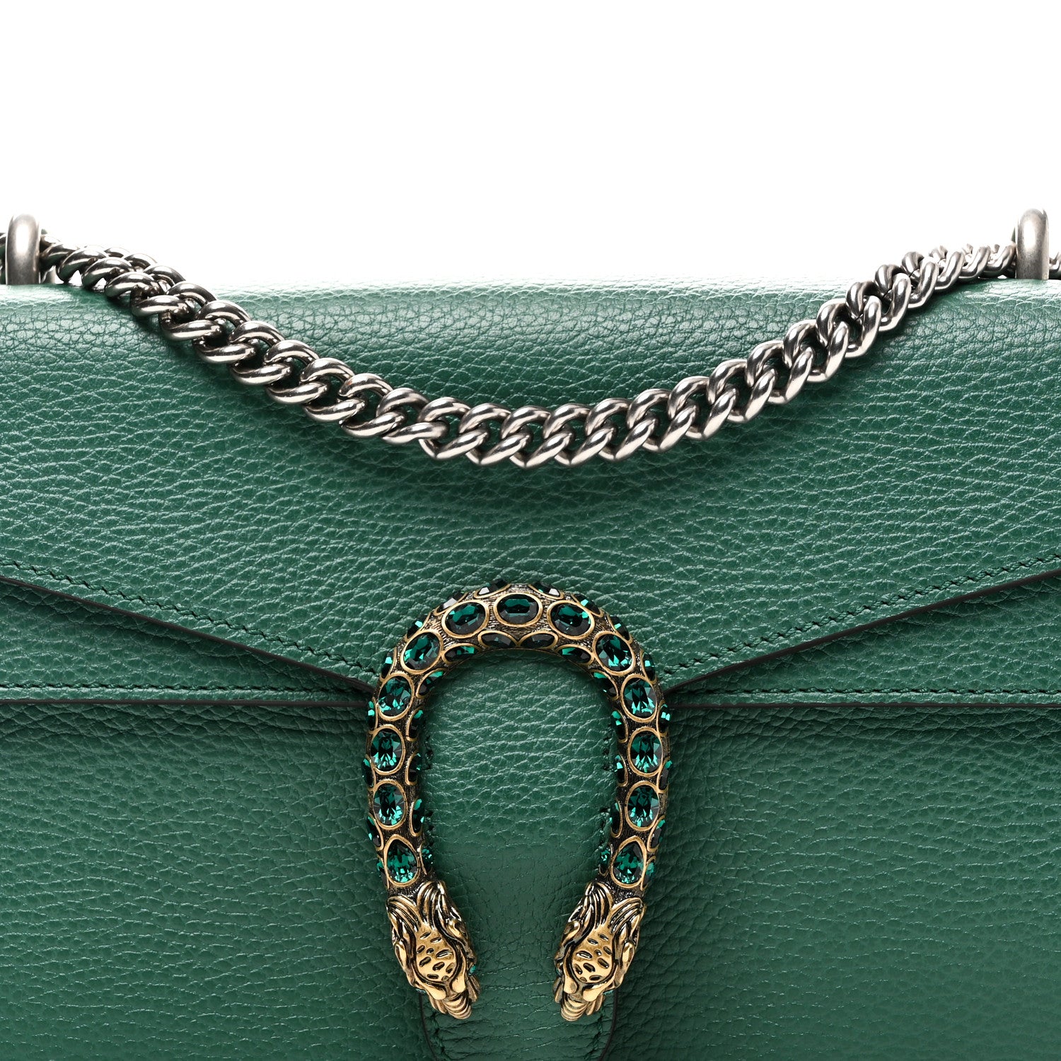 Gucci Pebbled Calfskin Small Dionysus Shoulder Bag Emerald 8 of 10