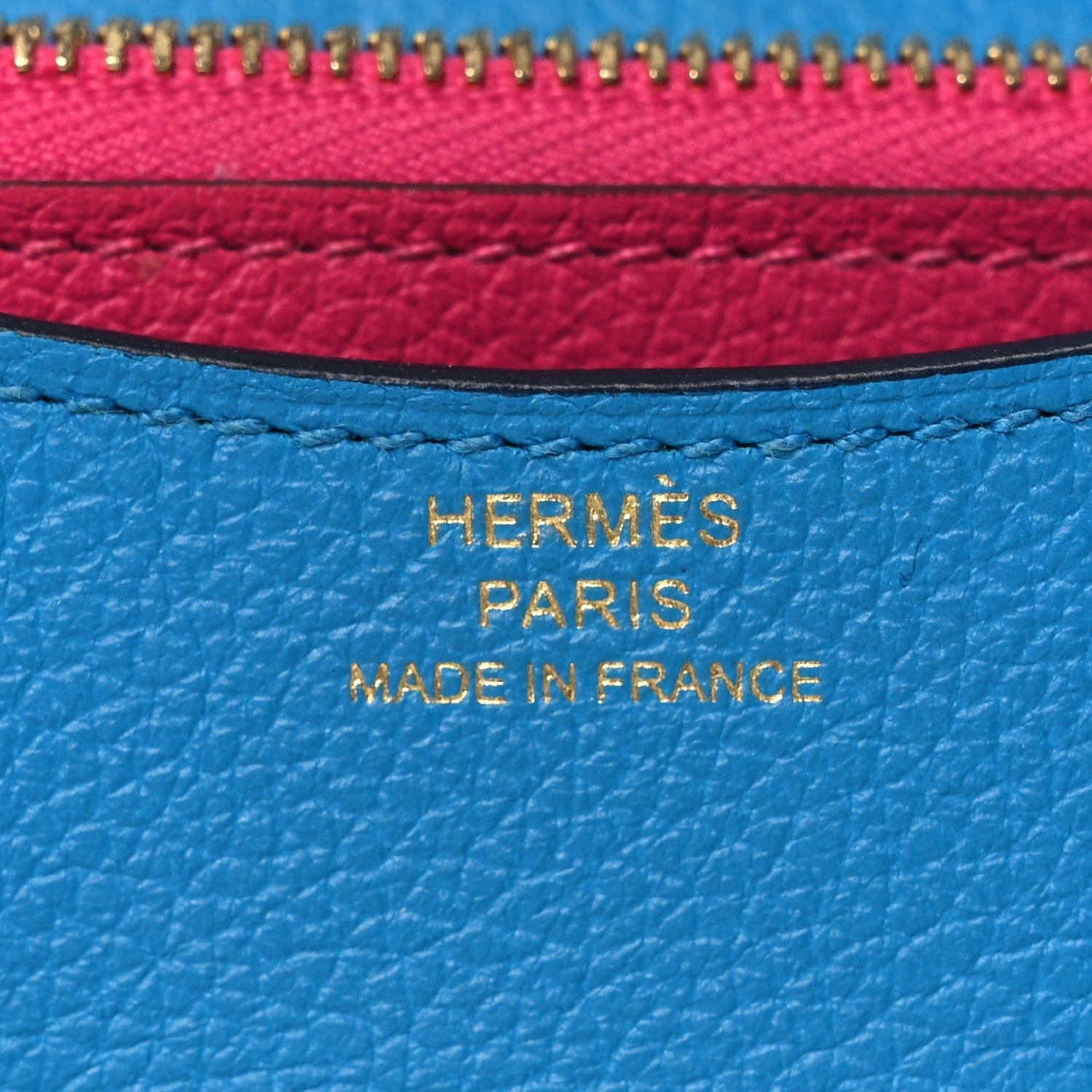 Hermes Evercolor Bi-Color Constance Slim Wallet Bleu Frida Rose Mexico 7 of 11