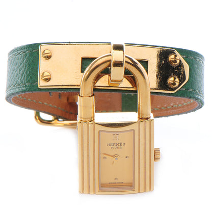 Hermes Stainless Steel Courchevel 20mm Kelly Cadena Quartz Watch Vert Clair 4 of 7