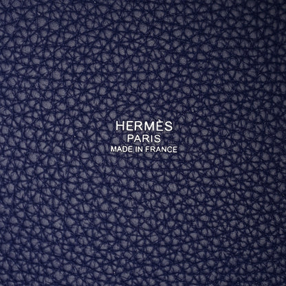 Hermes Taurillon Clemence Casaque Picotin Lock 18 PM Bleu Electrique Bleu Encre 6 of 11