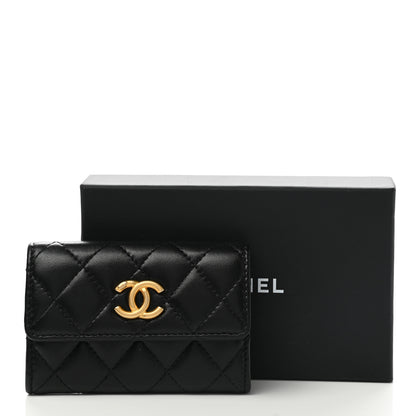 Chanel Lambskin Quilted Flap Card Holder Black 9 of 9