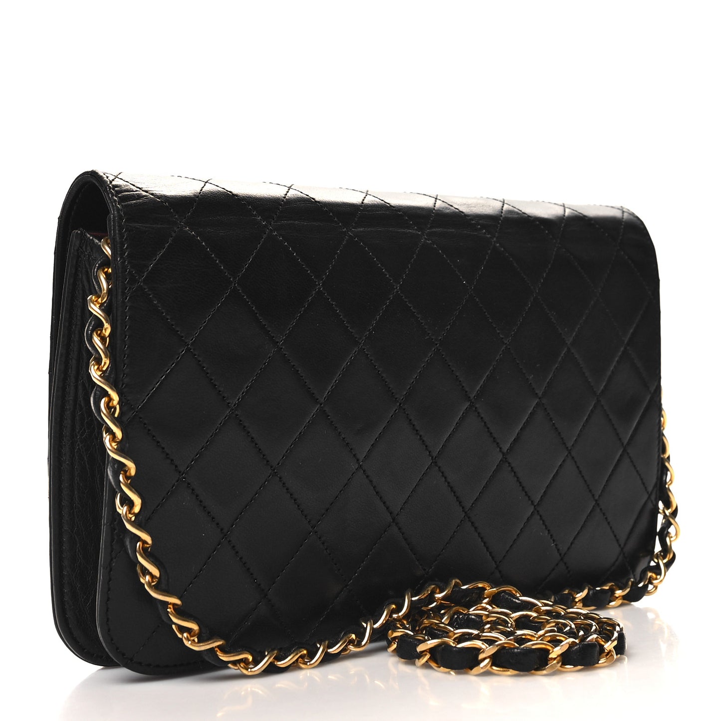 Lambskin Quilted Small Single Flap Black