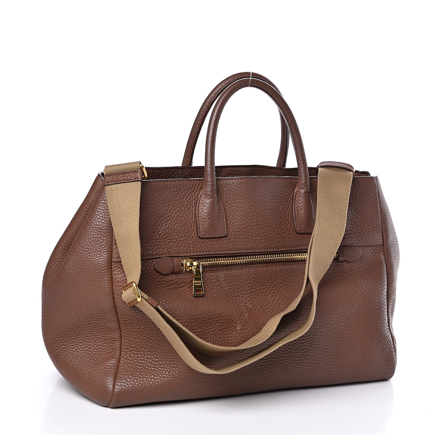 Prada Vitello Daino Shopping Tote Palissandro 3 of 13