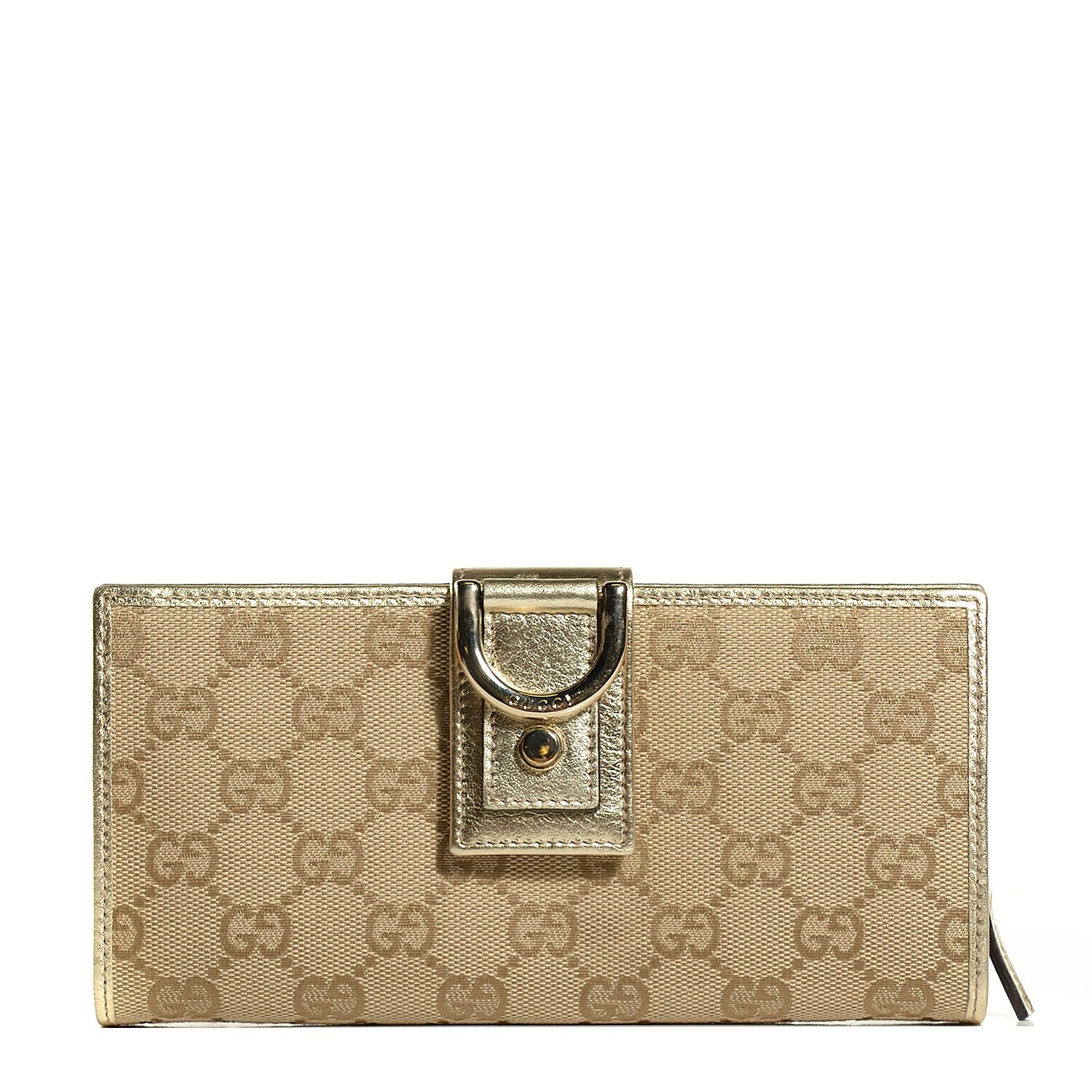 Gucci Monogram Abbey Continental Wallet Gold 1 of 8