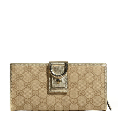 Gucci Monogram Abbey Continental Wallet Gold 1 of 8