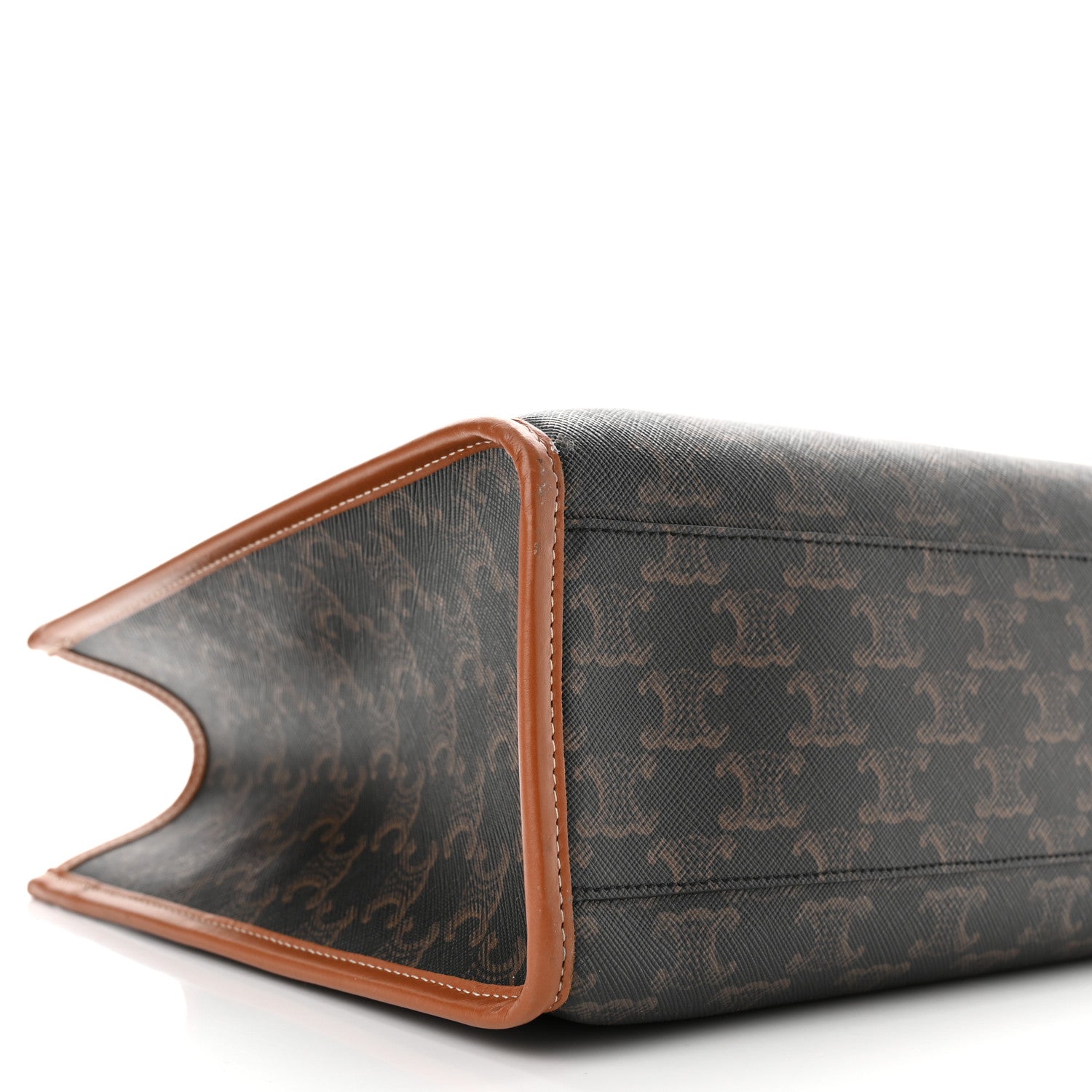 Celine Triomphe Canvas Calfskin Mini Horizontal Cabas Tan 8 of 9
