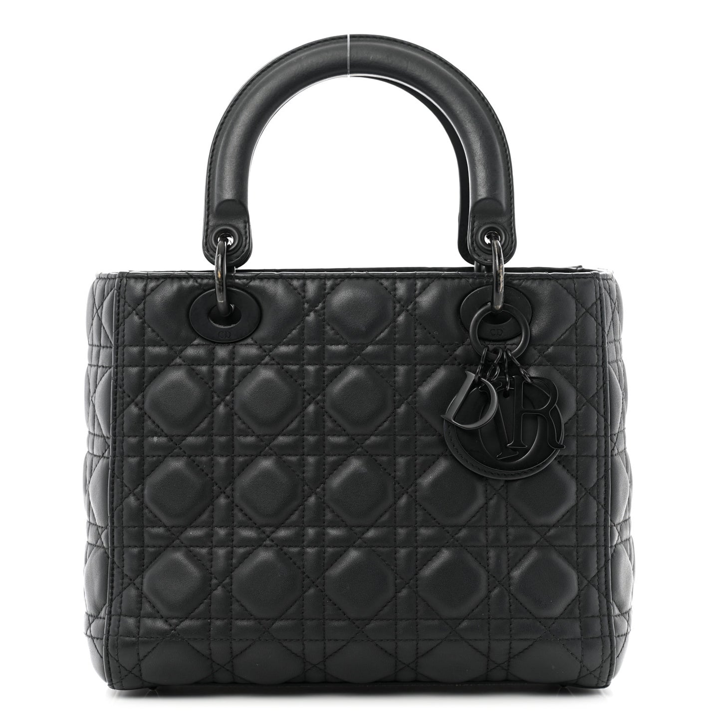 Ultra Matte Calfskin Cannage Medium Lady Dior Black