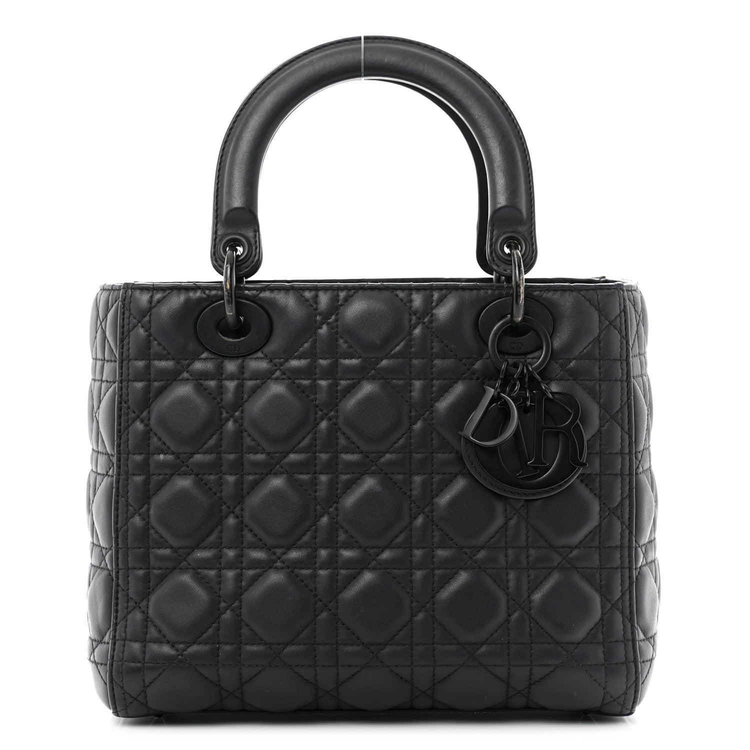 Christian Dior Ultra Matte Calfskin Cannage Medium Lady Dior Black 1 of 14
