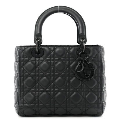 Christian Dior Ultra Matte Calfskin Cannage Medium Lady Dior Black 1 of 14