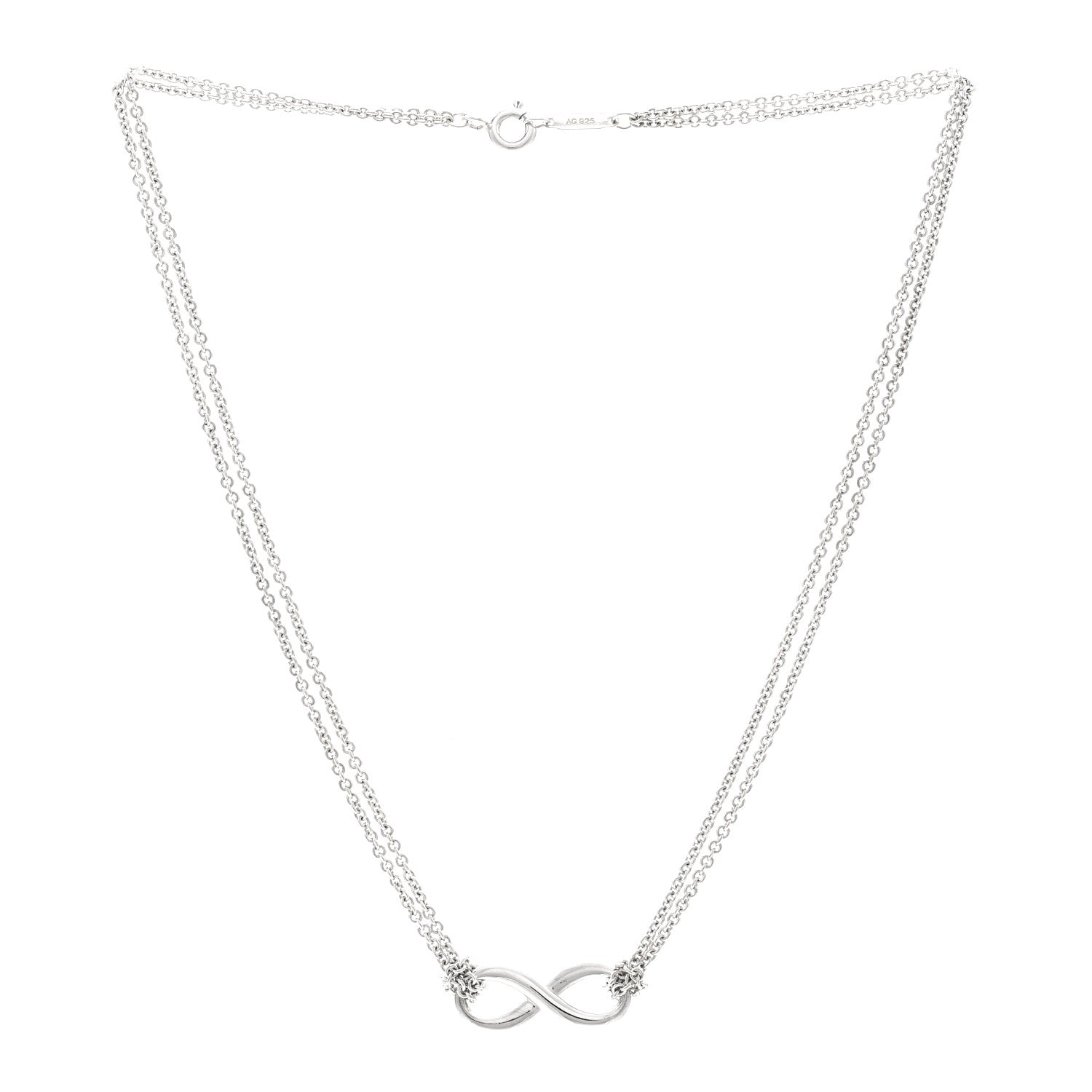 Tiffany Sterling Silver Infinity Pendant Necklace 3 of 4