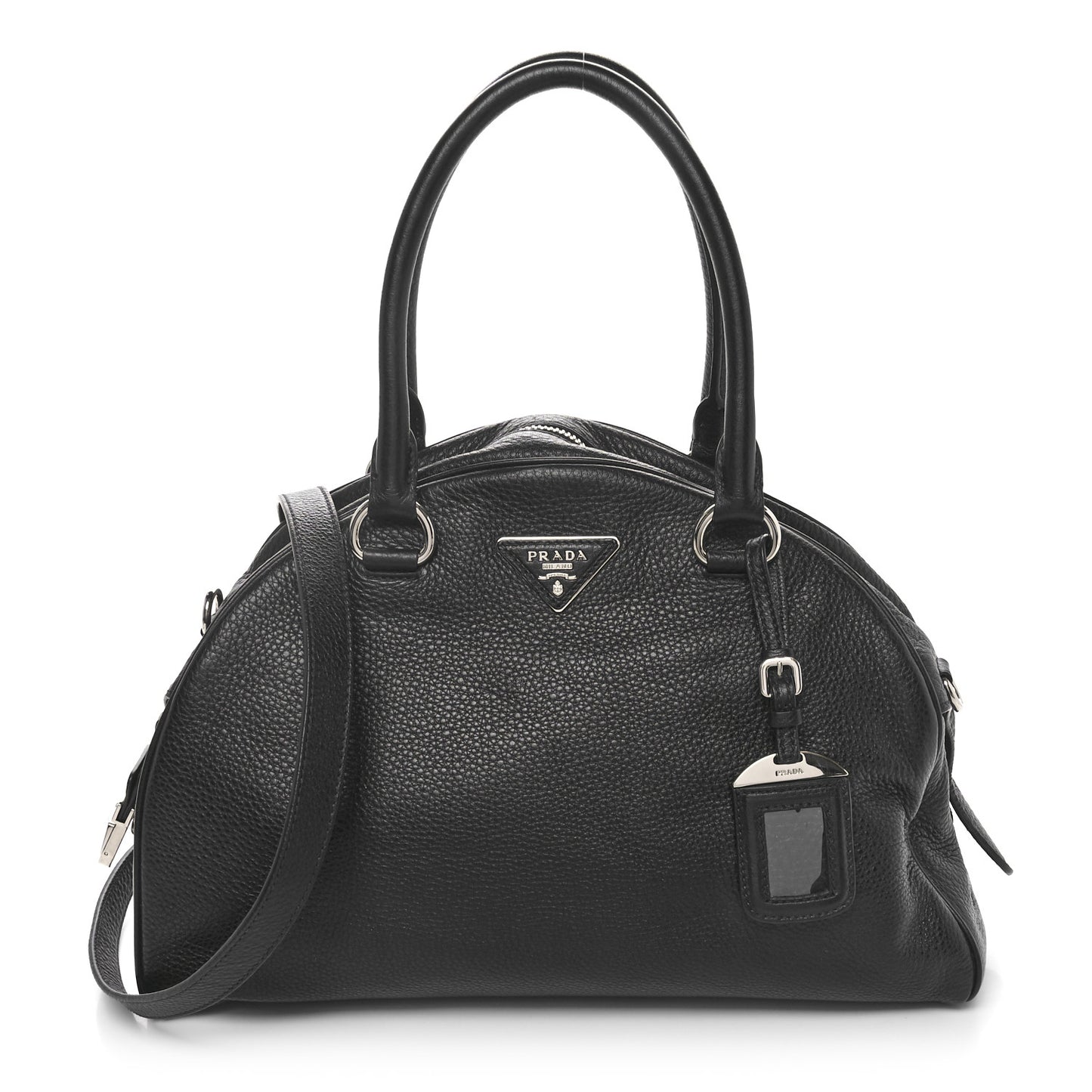 Vitello Daino Bowling Bag Black