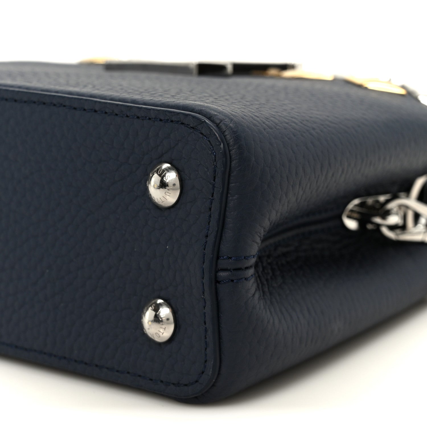 Louis Vuitton Taurillon Embellished Malletage Crown Mini Capucines Navy 9 of 9