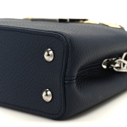 Louis Vuitton Taurillon Embellished Malletage Crown Mini Capucines Navy 9 of 9