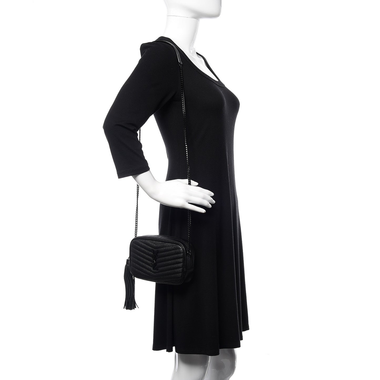Grain De Poudre Matelasse Monogram Mini Lou Camera Bag Black