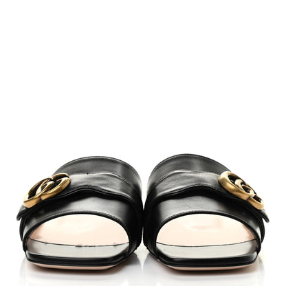 Gucci Malaga Kid GG Marmont Flat Slide Sandals 38.5 Black 2 of 8