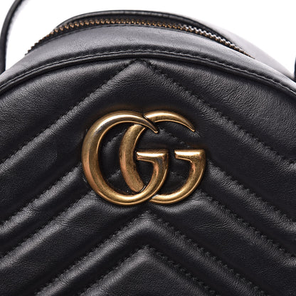 Gucci Calfskin Matelasse GG Marmont Backpack Black 9 of 12