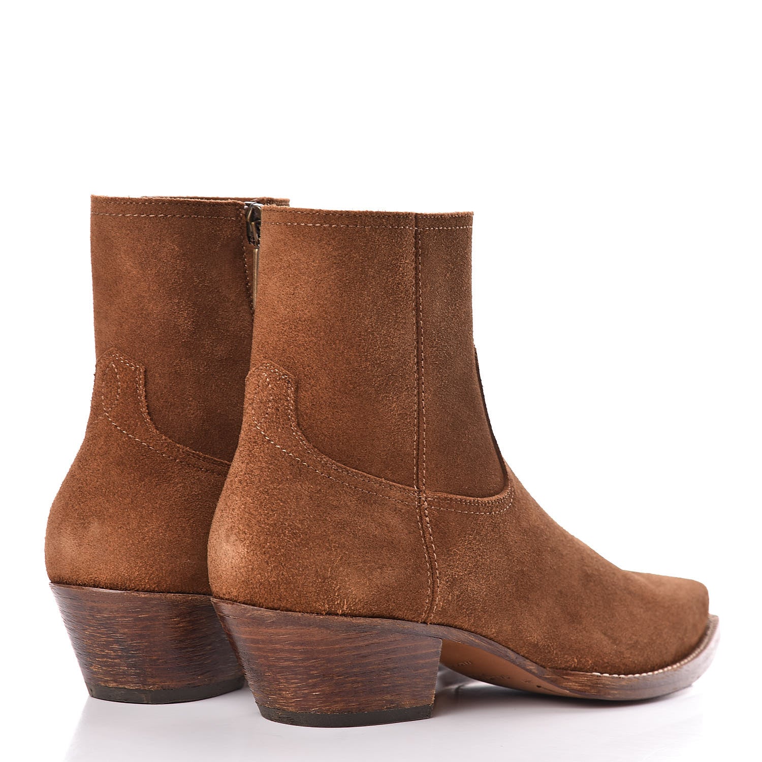 Saint Laurent Suede Lukas Ankle Boots 43 Nut 4 of 8